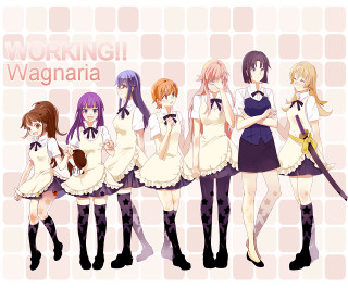 Anime girls wall working wagannaria - a wall free wallpaper