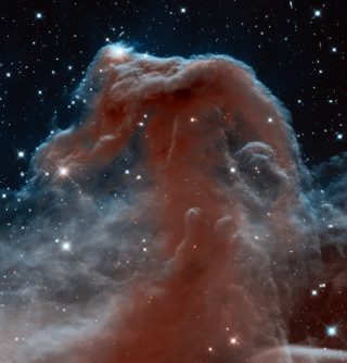 Large cloud stars red blue - free space wallpaper for tablet