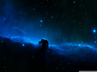Person standing dark space stars - a dark space free wallpaper for desktop