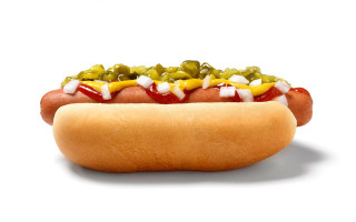Hot dog mustard ketchup relish - a hot dog free wallpaper