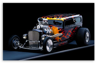 Hot rod flames hood vents 6 - airbrush free wallpaper