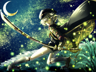 Woman sword hat flying crescent - a sword and a hat free wallpaper for desktop