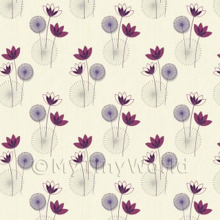 White background purple flowers circles - an art deco painting free wallpaper for tablet