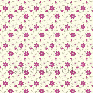 White pink flower pattern leaves - a screenprint free wallpaper