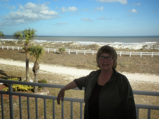 Balcony beach palm whitefence portrait - elaine duillo free wallpaper for desktop