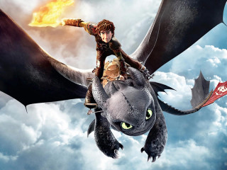 Woman riding dragon cloudy sky - abidin dino free wallpaper