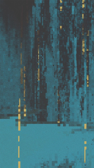 Blue yellow abstract painting black - digital art free wallpaper for mobile