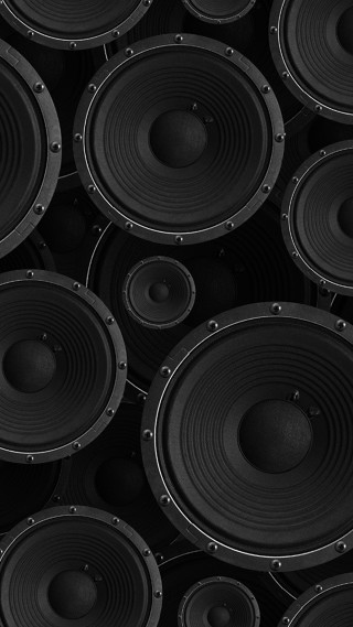 Large group speakers wall black - video art free wallpaper for mobile