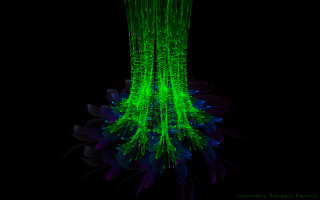 Flower bioluminescent generative raytraced plant - image of a flower free wallpaper for desktop