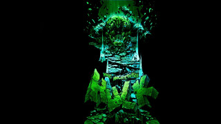 Large green clock black background - biopunk free wallpaper for desktop