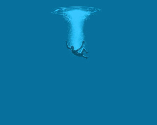 Person swimming ocean surfboard under - underwater free wallpaper for desktop