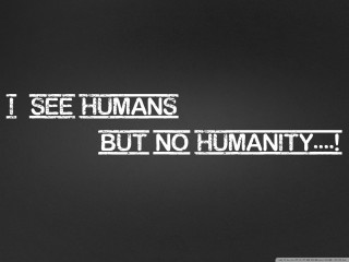 Black white photo quote humans - here free wallpaper