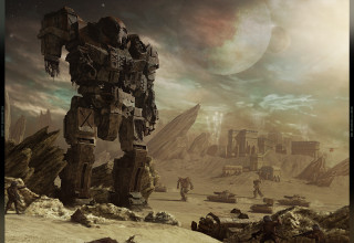 Sci fi robot desert planet - a desert area free wallpaper