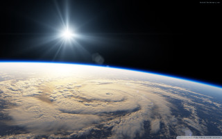 Satellite view hurricane space image - anamorphic len free wallpaper for desktop