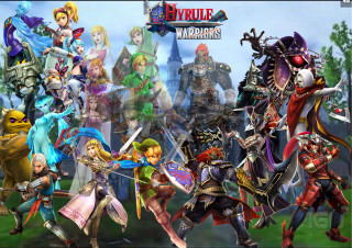 Hyrule warriors group posing swords - a group of characters free wallpaper