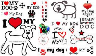 Dog heart stickers white background - sticker free wallpaper for desktop