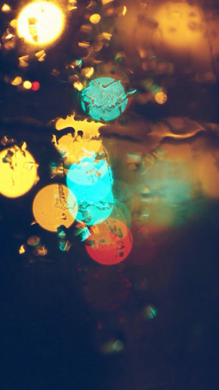 Blurry street light lights background - free rain wallpaper