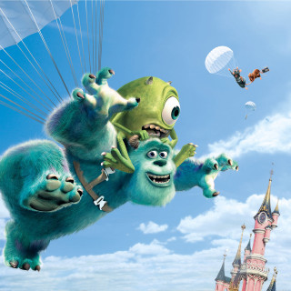 Cartoon character flying castle monsters - a detailed matte painting free wallpaper for tablet