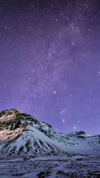 Mountain purple sky stars clouds 2 - star above free wallpaper for mobile
