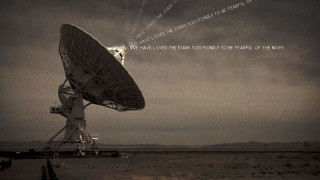Satellite dish message sky desert - free space wallpaper for desktop
