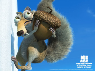 Cartoon squirrel large acorn back - its back free wallpaper for desktop