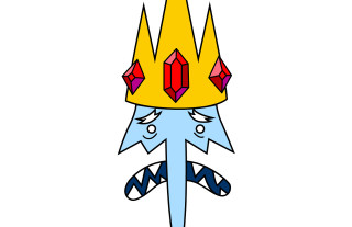 Blue yellow crown demon face - a cartoon free wallpaper for desktop
