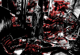 Black white comic blood glowing - doc hammer free wallpaper for desktop