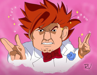 Cartoon character red hair bow - the peace sign free wallpaper