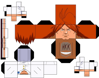 Paper model man long hair - in the middle free wallpaper