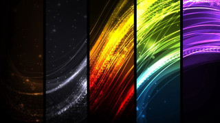 Colorful lines black background white - a set free wallpaper