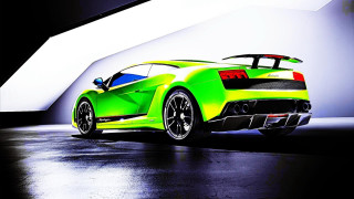 Green sports car garage white - a green sports car free wallpaper for desktop