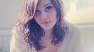 Woman blue eyes white shirt 3 - christabel dennison free wallpaper for desktop