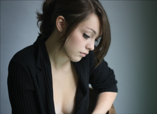 Woman black shirt jacket cellphone - camille souter free wallpaper