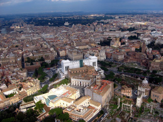 City trees buildings center nature - andrea pozzo free wallpaper