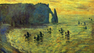 Large body of water cliff 2 - claude monet free wallpaper