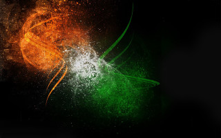 Green orange black white orange 2 - the left side of the image free wallpaper