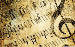 Grungy music background musical notes 2 - musical free wallpaper for desktop