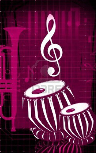 Musical instrument treble purple plaid - funk art free wallpaper for mobile