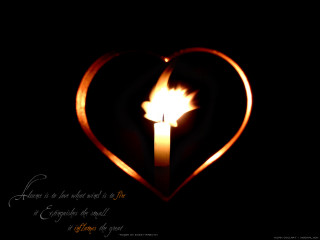 Heart candle glowing love quote - alison kinnaird free wallpaper