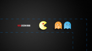 Black background pacman moon vector - 2 d game art free wallpaper for desktop