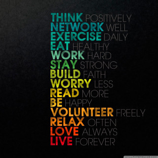 Think black background colorful words - constant free wallpaper for tablet