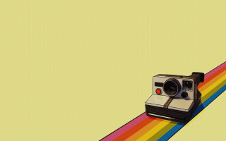 Polaroid camera rainbow paper camera - a polaroid photo free wallpaper