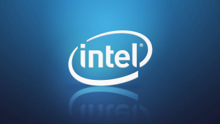 Intel logo blue background reflections - free technology wallpaper