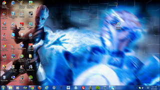 Desktop computer blue white character - screen free wallpaper