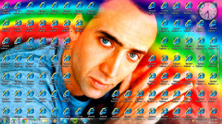Bald man rainbow background clock - a rainbow background free wallpaper for desktop