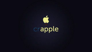 Apple logo computer company crapple - graphic design free wallpaper