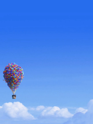 Balloon flying sky colorful tail - disney free wallpaper for mobile