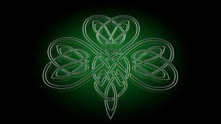 Green shamrock black background white 2 - the bottom of it free wallpaper