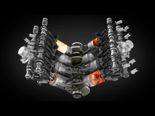 Large engine parts black background - 3 d model free wallpaper