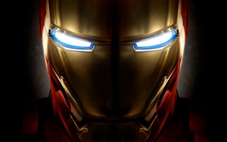 Ironman glowing eyes red helmet - half robot free wallpaper